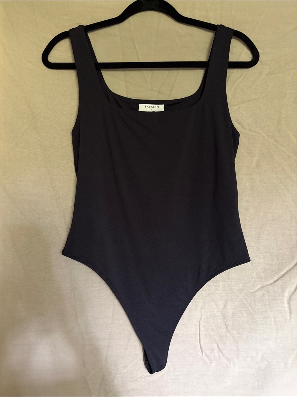 Babaton Black Square-Neck One-Piece Bodysuit